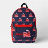 Rote Dampfzüge Bedruckter Rucksack (Vorderseite)