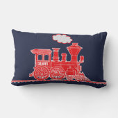 Rote Dampfzüge Lendenkissen (Rückseite)