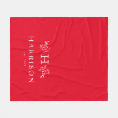 Rote Decke in rustikalem Monogramm Urlaub (Vorderseite (Horizontal))