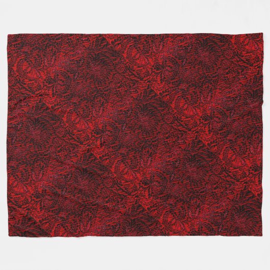 Rote dekorative Blume Design Klein Fleecedecke (Vorderseite (Horizontal))