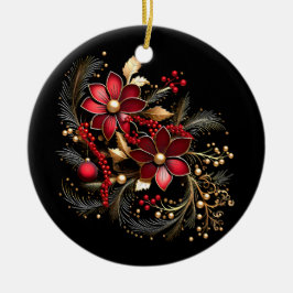 Rote dekorative Blume Keramik Ornament