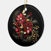 Rote dekorative Blume Keramik Ornament (Links)