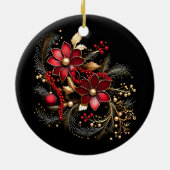 Rote dekorative Blume Keramik Ornament (Hinten)