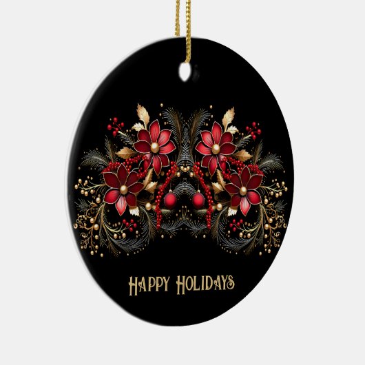 Rote dekorative Blume Keramik Ornament (Rechts)