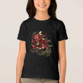 Rote dekorative Blume T - Shirt (Vorderseite)