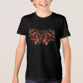 Rote dekorative Blume T - Shirt (Vorderseite)