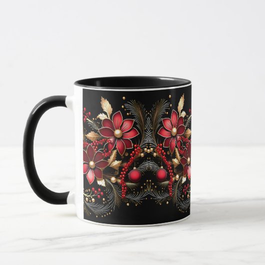 Rote dekorative Blume Tasse (Links)