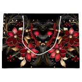 Rote dekorative Blume Weihnachtsgeschenktasche Große Geschenktüte (Vorderseite)