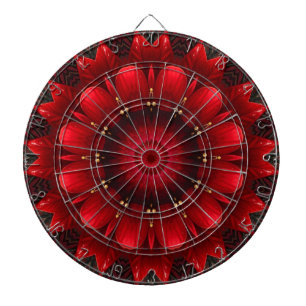 Rote Dekorative Blumen Dartboard Dartscheibe