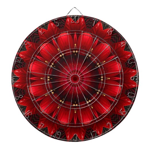 Rote Dekorative Blumen Dartboard Dartscheibe (vorne)