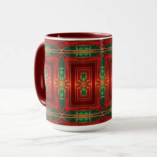 Rote Dekorative Feiertags-Tasse Tasse (Vorderseite Links)
