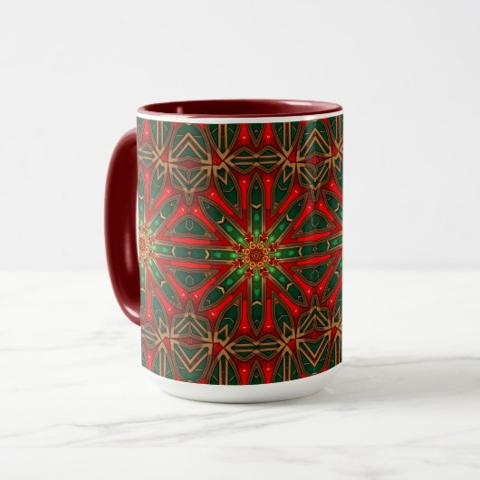 Rote Dekorative Feiertags-Tasse Tasse (Vorderseite Links)