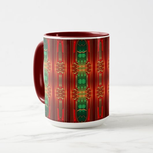 Rote Dekorative Feiertags-Tasse Tasse (Vorderseite Links)