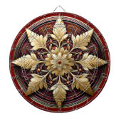 Rote dekorative Gold-Blätter Dartboard Dartscheibe (vorne)