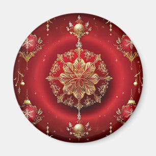 Rote Dekorative Ornamente Feiertagsmagnet Magnet