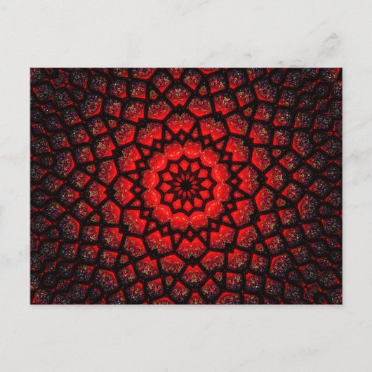 Rote dekorative Postkarte (Vorderseite)