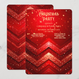 Rote dekorative Weihnachts-Glitter-Feier Einladung