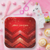 Rote dekorative Weihnachtsdruckplatte Pappteller (Party)