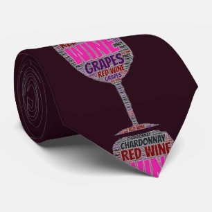 Rote der weiße Wein-Glas-Trauben-Grafik der Männer Krawatte