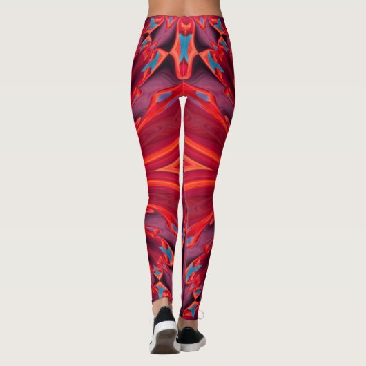 Rote Design Leggings wirbeln (Rückseite)