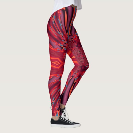 Rote Design Leggings wirbeln (Rechts)