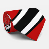 Rote diagonale gestreifte Schwarzweiss-Krawatte Krawatte (Gerollt)
