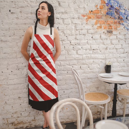Rote Diagonalstreifen Schürze