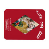 Rote Diamant-Foto-Hochzeit Termin vormerken Magnet (Horizontal)