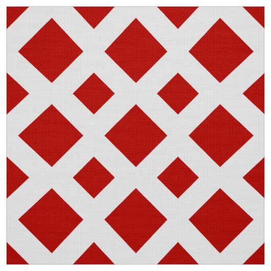 Rote Diamanten auf weißem geometrischem Gewebe Stoff (Muster)