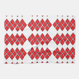 Rote Diamantformen Geschirrtuch