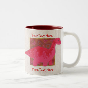 Rote Dinosaurier-Tasse Zweifarbige Tasse