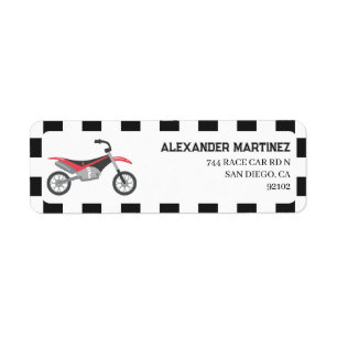 Rote Dirt-Bike-Rücksendeadresse