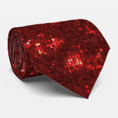 Rote Disco-Style-Quadrate Valentinsmuster Krawatte (Gerollt)