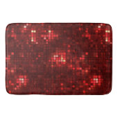 Rote Disco-Style-Quadrate Valentinstag-Muster Badematte (Vorderseite)