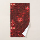 Rote Disco-Style-Quadrate Valentinstag-Muster Badhandtuch Set (Handtuch)