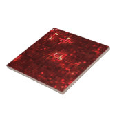 Rote Disco-Style-Quadrate Valentinstag-Muster Fliese (Seite)