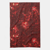 Rote Disco-Style-Quadrate Valentinstag-Muster Geschirrtuch (Vertikal)