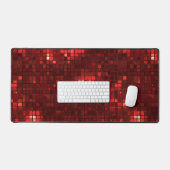 Rote Disco-Style-Quadrate Valentinstag-Muster Schreibtischunterlage (Tastatur & Maus)