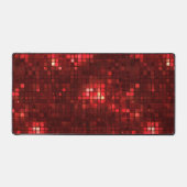 Rote Disco-Style-Quadrate Valentinstag-Muster Schreibtischunterlage (Vorderseite)