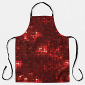 Rote Disco-Style-Quadrate Valentinstag-Muster Schürze (Vorderseite)