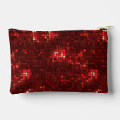 Rote Disco-Style-Quadrate Valentinstag-Muster Zubehörtasche (Rückseite)