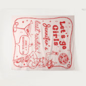 Rote Disko Cowgirl Rodeo Bachelorette Wandteppich (Vorderseite (Horizontal))