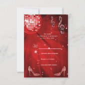 Rote Diskothek Ball Sparkone Heelses UAWG RSVP Karte (Rückseite)