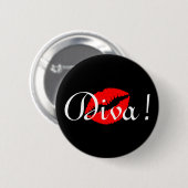 Rote Diva-Kuss Button (Vorne & Hinten)