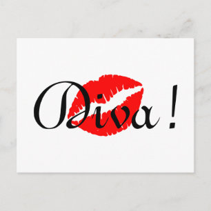 Rote Diva-Kuss Postkarte
