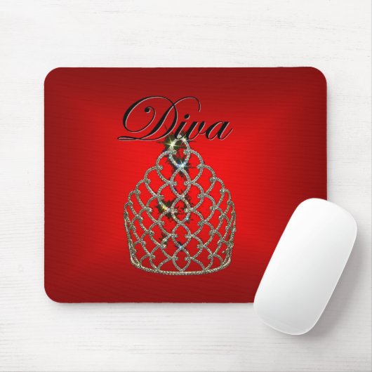 Rote Diva Mousepad (Mit Mouse)