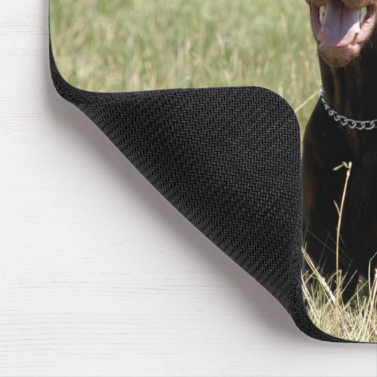 Rote DobermannMausunterlage Mousepad (Ecke)