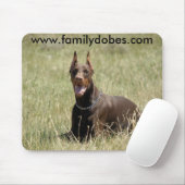 Rote DobermannMausunterlage Mousepad (Mit Mouse)