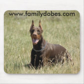 Rote DobermannMausunterlage Mousepad (Vorne)