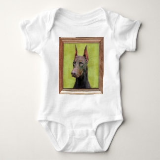 Rote Dobermannpinscher-Malerei Baby Strampler